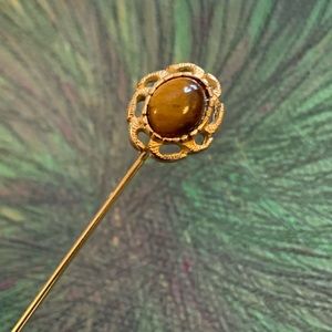 Vintage stick pin. With tiger eye stone.